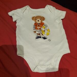 Ralph Lauren White Bodysuit with Bear Design